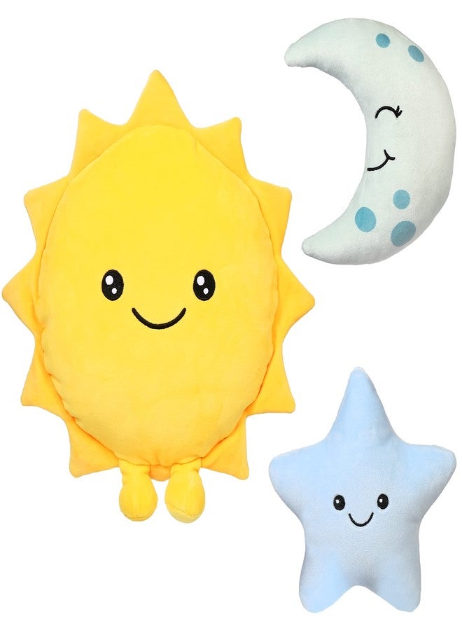 BenBen Sun Plush Toy 12 inch, Set of 3, 7 inch Stuffed Star and Moon, Cute Plushies Gift, Kids Bedroom Decorative Toy, Easter Basket Stuffers, Fun Plush Pillow for Home Décor - Image 1